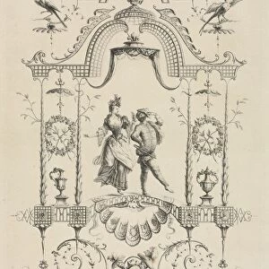 Columbine and Harlequin. Creator: Jean Moyreau (French, 1690-1762)