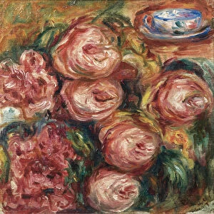 Composition with roses and a cup of tea. Artist: Renoir, Pierre Auguste (1841-1919)