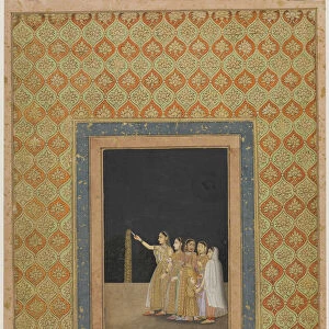 Court Ladies Playing with Fireworks, ca. 1740. Creator: Muhammad Afzal