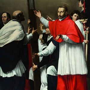 The Exaltation of the Holy Nail with Saint Charles Borromeo. Artist: Saraceni, Carlo (1579-1620)