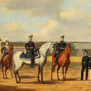Grenadiers at Tsarskoe Selo. Artist: Matveyev, Nikolai Sergeyevich (1855-1939)