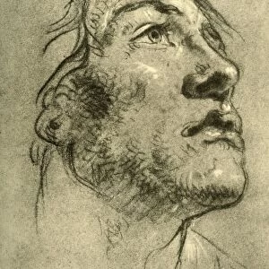 Head of a Young Man, almost in profile and looking up, mid 18th century, (1928)