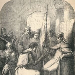 Hugh de Vermandois receiving a consecrated Banner from Pope Urban, 1869