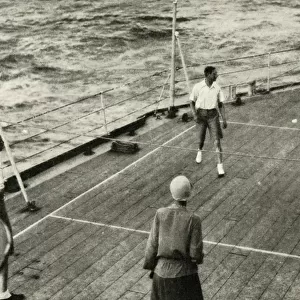Their Majesties, in a Game of Deck Quoits on Deck of H. M. S. Renown, 1927, 1937