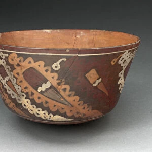 Miniature Flared Bowl Depicting Abstract Peppers with Decorative Motifs, 180 B. C. / A. D