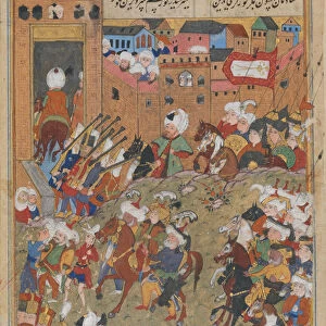 Ottoman Army Entering a City, Folio from a Divan of Mahmud Abd al-Baqi