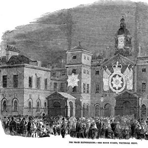 The Peace Illuminations - The Horse Guards, Whitehall Front, London, 1856