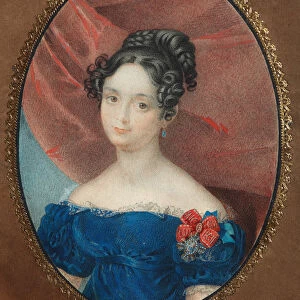 Portrait of Maria Jakovlevna Naryshkina (1789-1854), nee Lobanova-Rostovskaya, 1840s. Artist: Anonymous