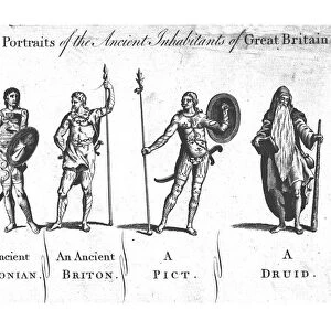 Four Portraits of the Ancient Inhabitants of Great Britain, c1780. Creator: Unknown
