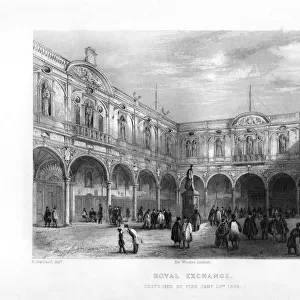 The Royal Exchange, London, 19th century. Artist: J Woods