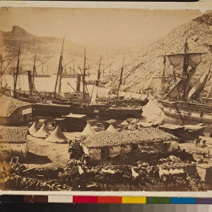 Russian Warships in the Cossack Bay, Balaklava, ca 1855