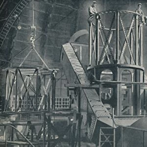 Section By Section Mounts The Huge Steel Framework of the Hookers Cylinder, c1935