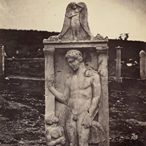 Stele from the Kerameikos Cemetery, Athens, early 1880s. Creator: William James Stillman