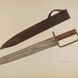 Trench Knife and Sheath, c. 1941. Creator: William Ludwig