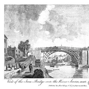 View of the iron bridge over the river Severn, Coalbrookdale, Shropshire, 19th century. Artist: W & J Walker