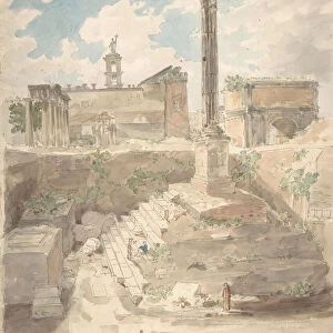 View of the Roman Forum, unexcavated, 1840