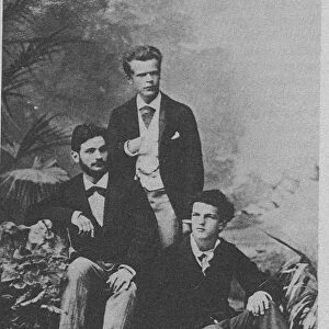 Von Meck Trio. Wladyslaw Pachulski (standing) with Pyotr Danilchenko and Claude Debussy (seated), 1882