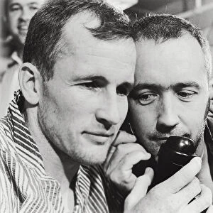 White and McDivitt talk to President Lyndon B. Johnson, 1965. Creator: NASA