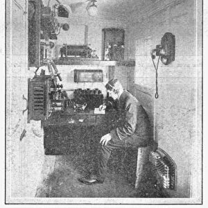 A Wireless Cabin on an Atlantic Liner, 20 April, 1912. Creator: Unknown