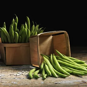 Green Beans In Baskets; Quebec, Canada