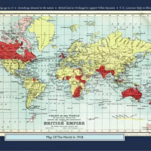 Historical World Events map 1918 UK version