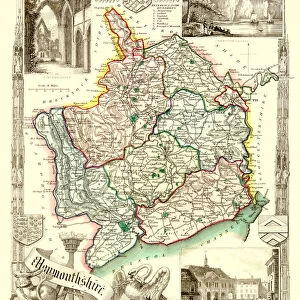 Old County Map of Monmouthshire 1836 by Thomas Moule