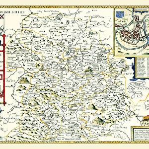 Old County Map of Shropshire 1611 by John Speed