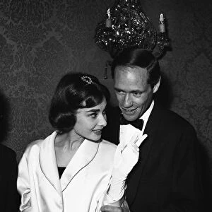 Actors Audrey Hepburn and Mel Ferrer at the Plaza for the premiere of the film War