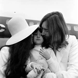 Beatle John Lennon and his wife Yoko Ono left Heathrow Airport London this afternoon (Sat