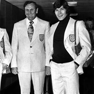 Don Revie and Malcolm Macdonald at Heathrow Airport before leaving for Cyprus