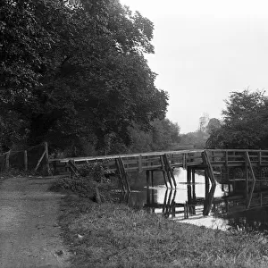 Footbridge over Colne Brook, Iver, Buckinghamshire 1930
