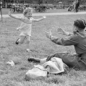 Little girl and soldier. August 1941