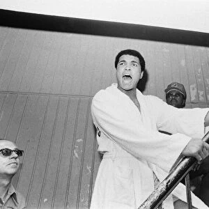 Muhammad Ali in his training camp ahead of his third fight with Ken Norton