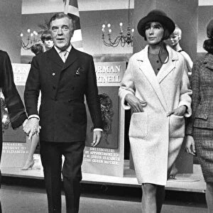 Norman Hartnell with models at launch of his boutique in Paris - 28th September 1966