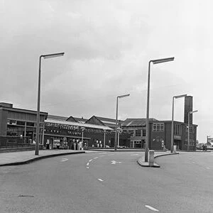 The petrol station on East Parade seen from Queen Street, Huddersfield Circa June 1965