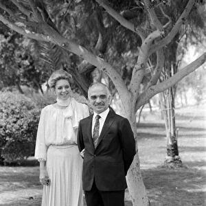 Royal visit to Jordan. Queen Noor of Jordan and King Hussein of Jordan. March 1984