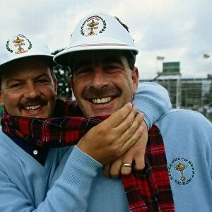 Sam Torrance with Gordon Brand Jr during the 1989 Ryder Cup tournament held from the 22nd