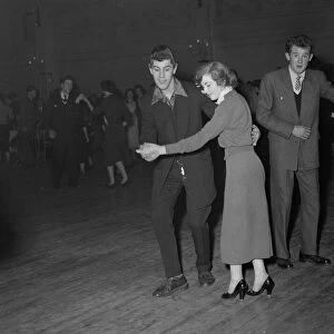 Teenagers performing The Jeep"dance at the Royal Theatre London 1950s