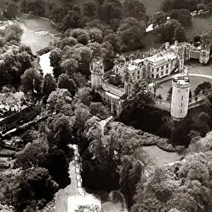 Warwick Castle in Warwickshire - May 1934 trees