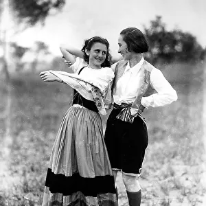 Villa Rosa Maltoni Mussolini: two adolescents wearing traditional Friulian costumes