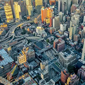USA, New York City, Edge, aerial views of Manhattan