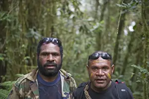 Papua New Guinea Prints: Benson and Alus, bird guides photographed on Bensons trail at Tari Papua New Guinea