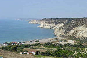 Cliffs near Episkopi on Cyprus habitat for breeding Eleonoras Falcons autumn Cliffs near Episkopi on Cyprus habitat for breeding Eleonoras Falcons autumn