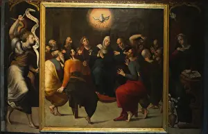 Dove Prints: A depiction of the Pentecostal Annunciation with the Holy Spirit shown as a Dove
