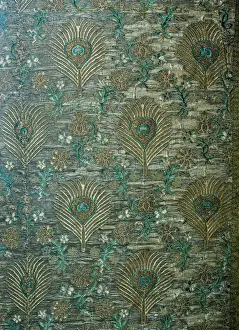 Dress fabric with peacock feather design dating to around 1600 and made in Italy