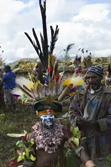 Egawag Cultural group from Tambul District in Western Highlands getting ready for