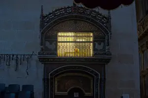 Cockerel Prints: The Hen House dating from the Gothic Period with a living cock