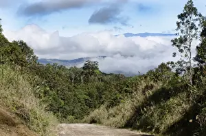 Highlands Highway running through rain forest at Tari Papua New Guinea