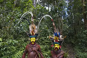 People Prints: Huli Wigmen Timan Tumbu and Hale Johu from Tari Southern Highlands Papua New Guinea