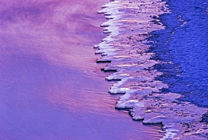 River Prints: Ice bordering river, Kuusamo, Finland, winter